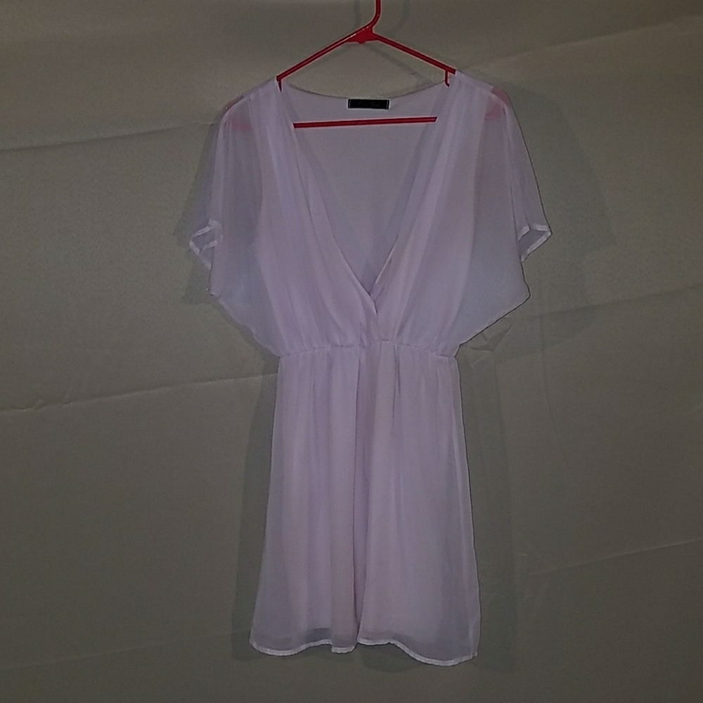Light pink  deep v dress